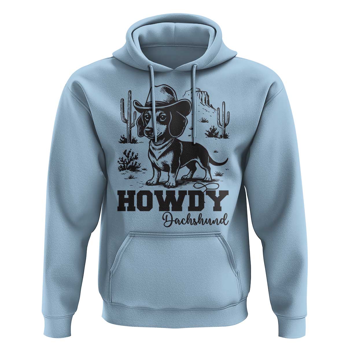 Funny Cowboy Dog Hoodie Howdy Dachshund Vintage Western - Wonder Print Shop