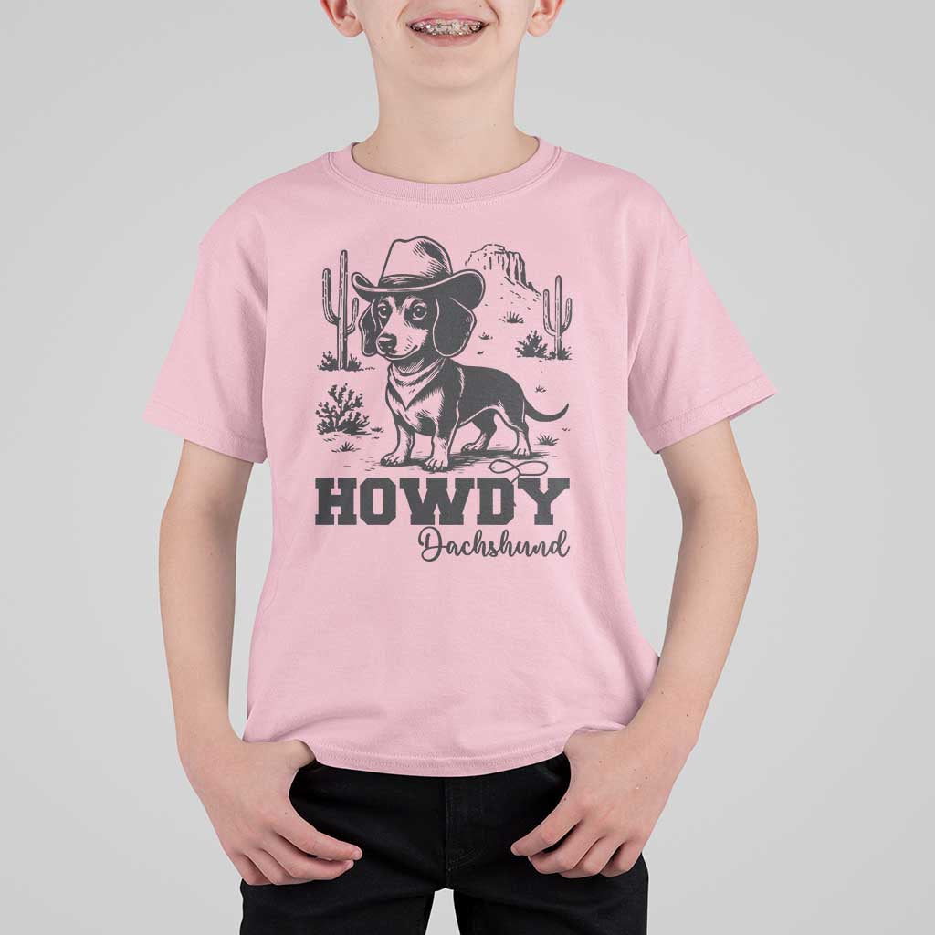 Funny Cowboy Dog T Shirt For Kid Howdy Dachshund Vintage Western - Wonder Print Shop