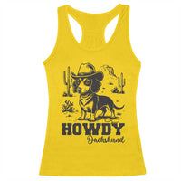Funny Cowboy Dog Racerback Tank Top Howdy Dachshund Vintage Western - Wonder Print Shop