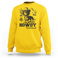 Funny Cowboy Dog Sweatshirt Howdy Dachshund Vintage Western - Wonder Print Shop