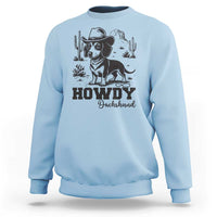 Funny Cowboy Dog Sweatshirt Howdy Dachshund Vintage Western - Wonder Print Shop