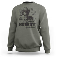 Funny Cowboy Dog Sweatshirt Howdy Dachshund Vintage Western - Wonder Print Shop