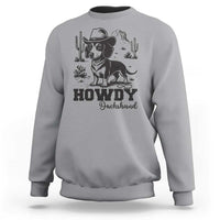 Funny Cowboy Dog Sweatshirt Howdy Dachshund Vintage Western - Wonder Print Shop