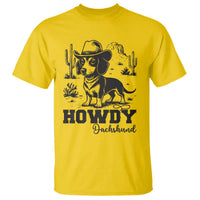 Funny Cowboy Dog T Shirt Howdy Dachshund Vintage Western - Wonder Print Shop