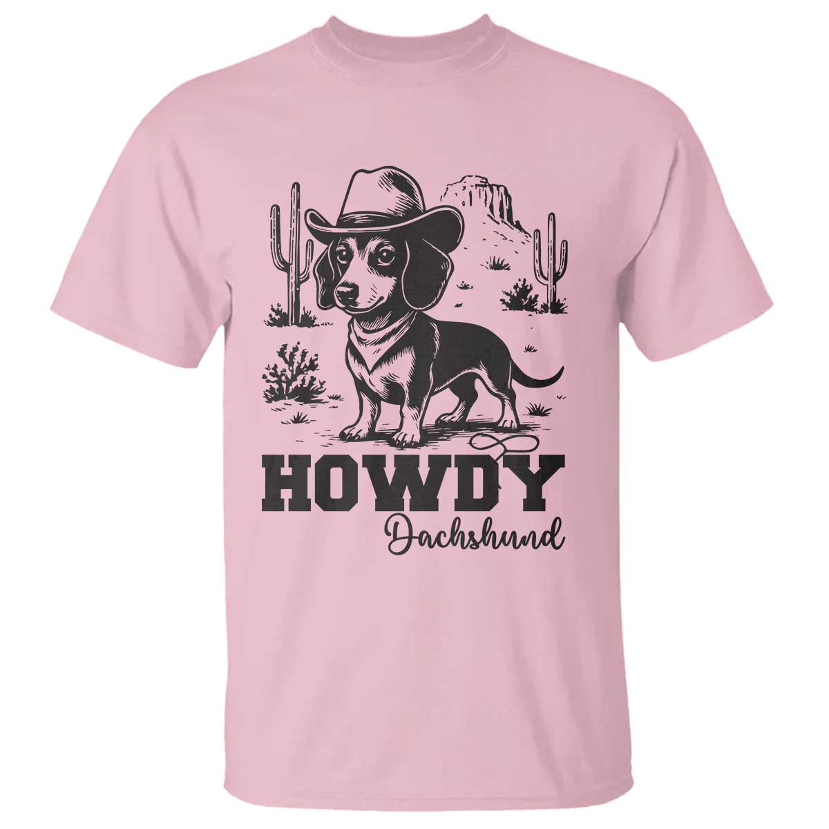 Funny Cowboy Dog T Shirt Howdy Dachshund Vintage Western - Wonder Print Shop