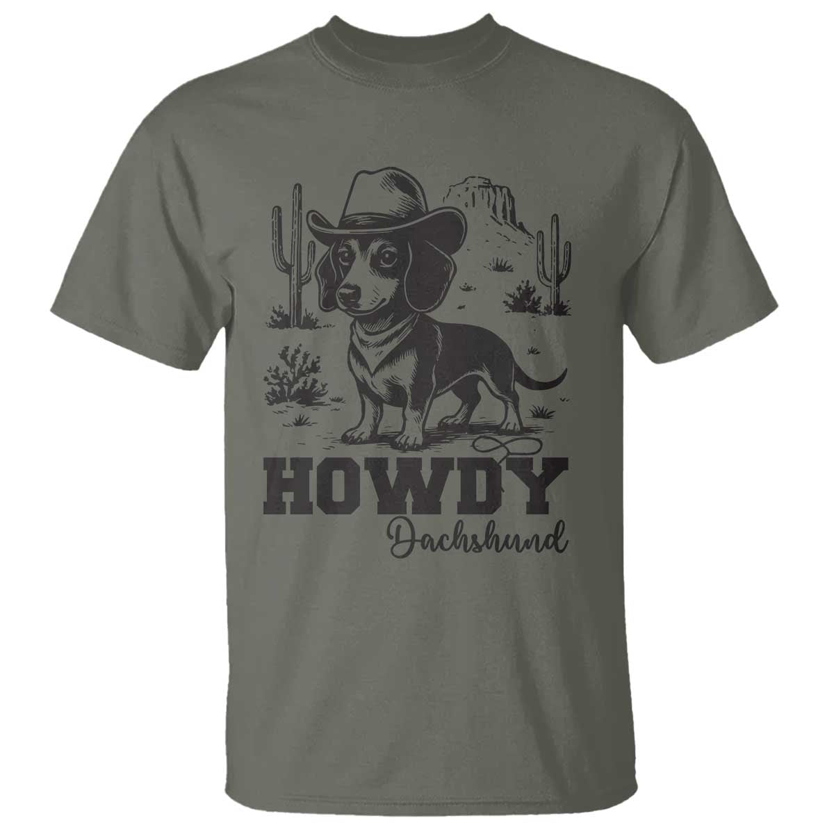 Funny Cowboy Dog T Shirt Howdy Dachshund Vintage Western - Wonder Print Shop