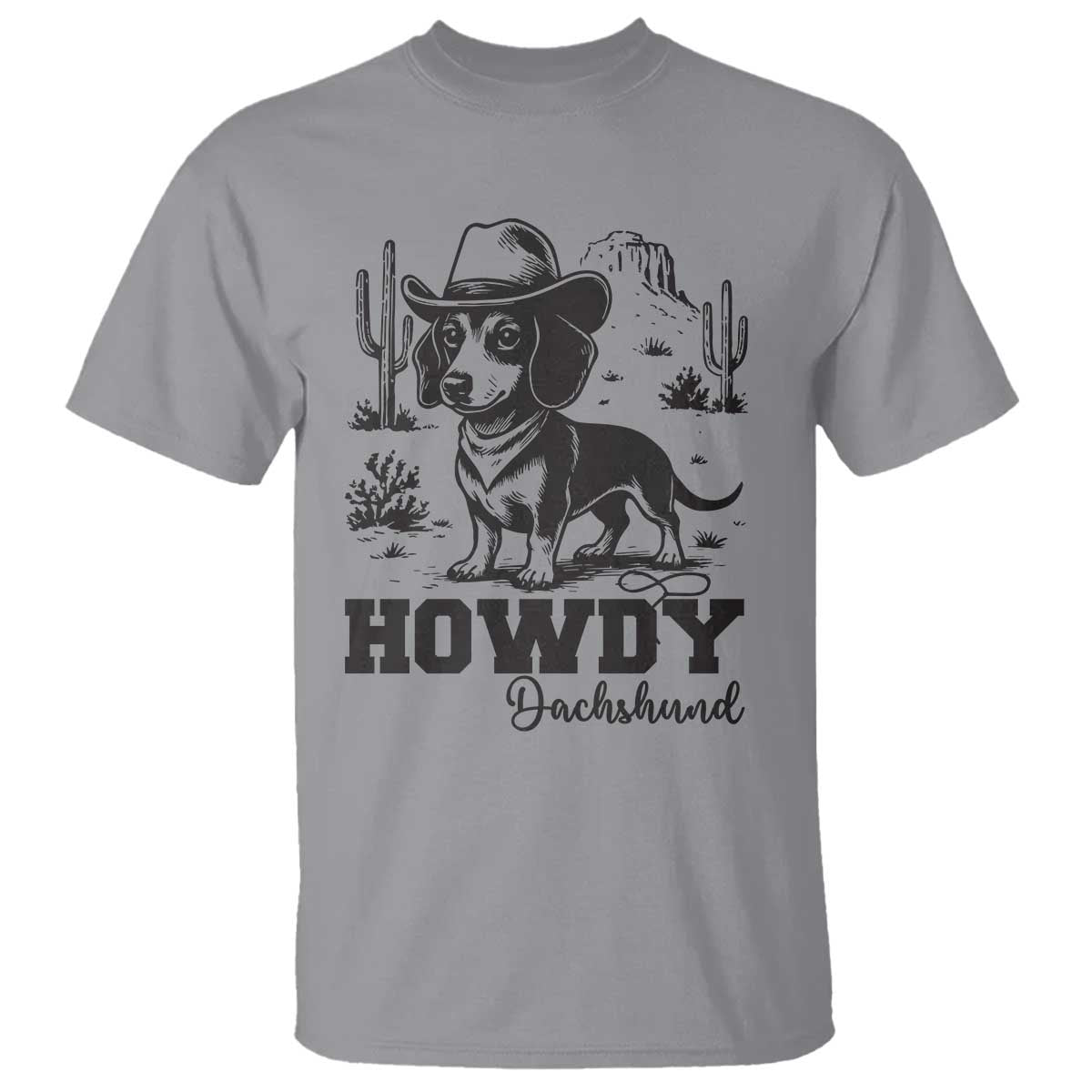 Funny Cowboy Dog T Shirt Howdy Dachshund Vintage Western - Wonder Print Shop