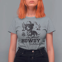 Funny Cowboy Dog T Shirt For Women Howdy Dachshund Vintage Western - Wonder Print Shop