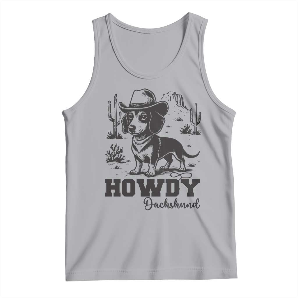 Funny Cowboy Dog Tank Top Howdy Dachshund Vintage Western - Wonder Print Shop