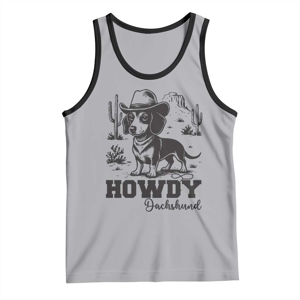 Funny Cowboy Dog Tank Top Howdy Dachshund Vintage Western - Wonder Print Shop