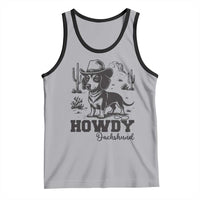 Funny Cowboy Dog Tank Top Howdy Dachshund Vintage Western - Wonder Print Shop