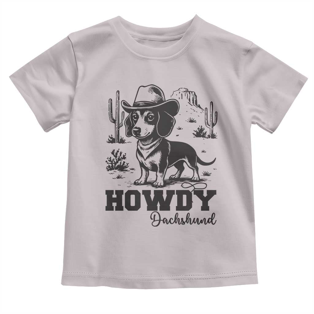 Funny Cowboy Dog Toddler T Shirt Howdy Dachshund Vintage Western - Wonder Print Shop
