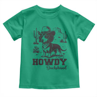Funny Cowboy Dog Toddler T Shirt Howdy Dachshund Vintage Western - Wonder Print Shop