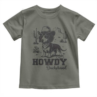 Funny Cowboy Dog Toddler T Shirt Howdy Dachshund Vintage Western - Wonder Print Shop