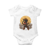 Funny Dachshund Cowboy Baby Onesie Western Wiener Dog - Wonder Print Shop