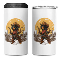 Funny Dachshund Cowboy 4 in 1 Can Cooler Tumbler Western Wiener Dog