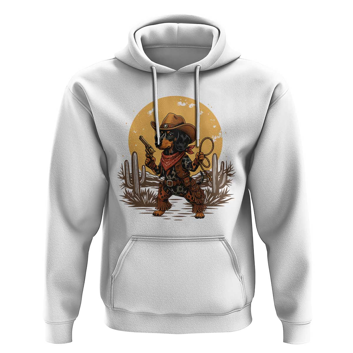 Funny Dachshund Cowboy Hoodie Western Wiener Dog - Wonder Print Shop