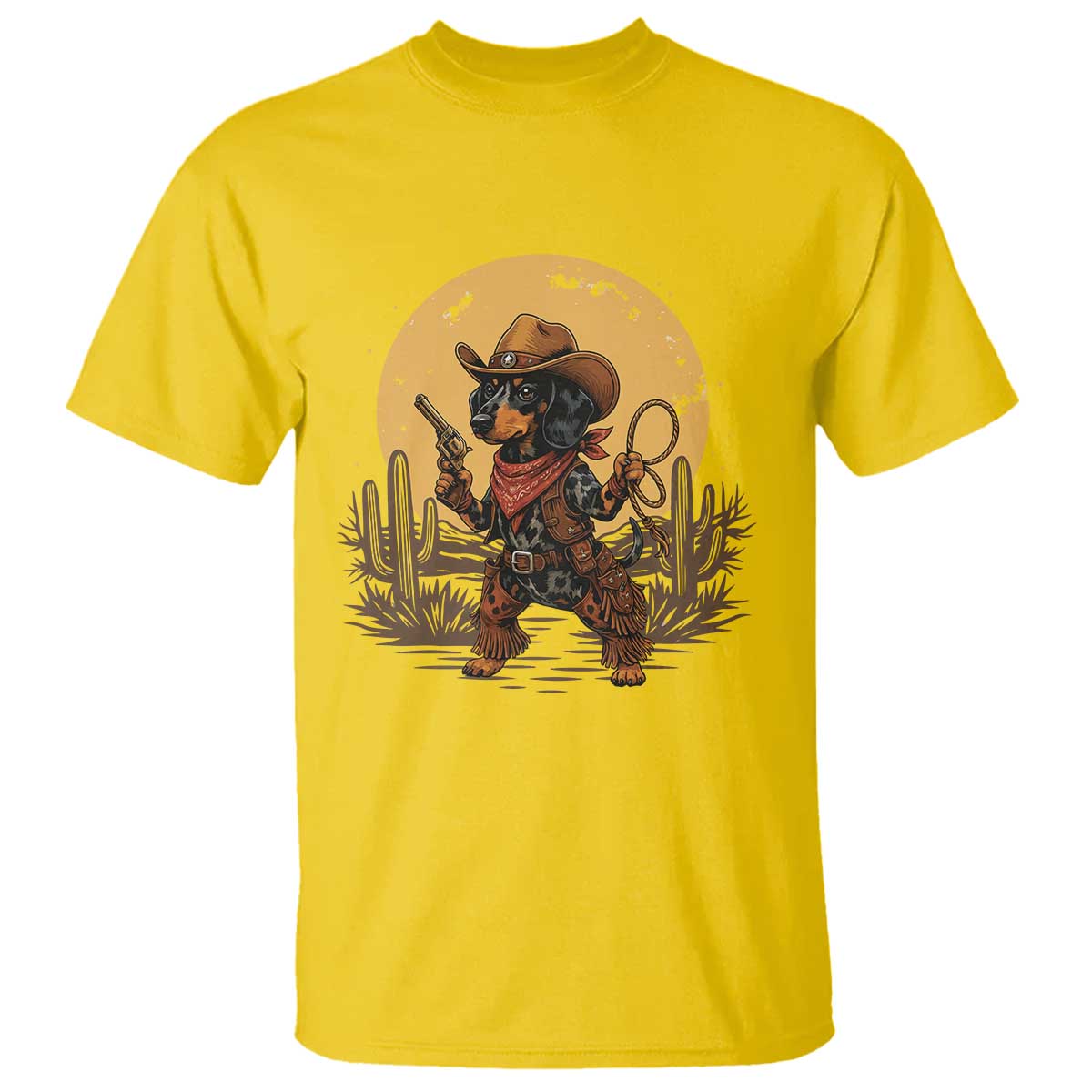Funny Dachshund Cowboy T Shirt Western Wiener Dog - Wonder Print Shop