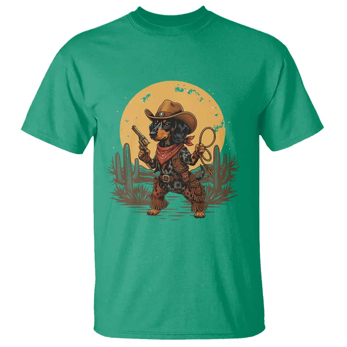 Funny Dachshund Cowboy T Shirt Western Wiener Dog - Wonder Print Shop