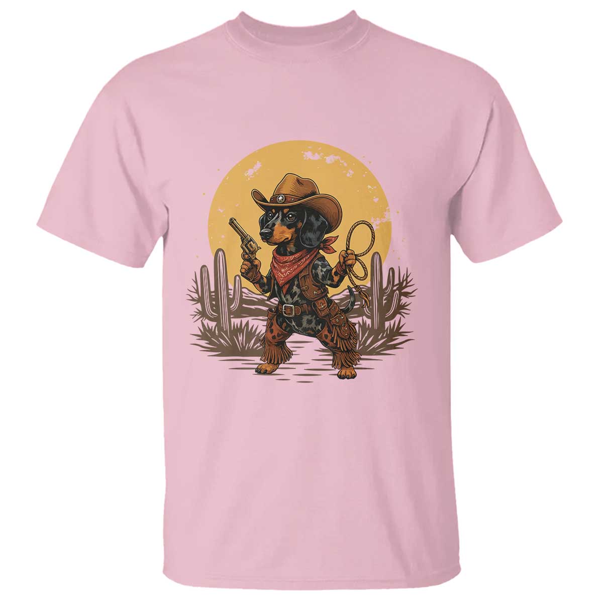 Funny Dachshund Cowboy T Shirt Western Wiener Dog - Wonder Print Shop