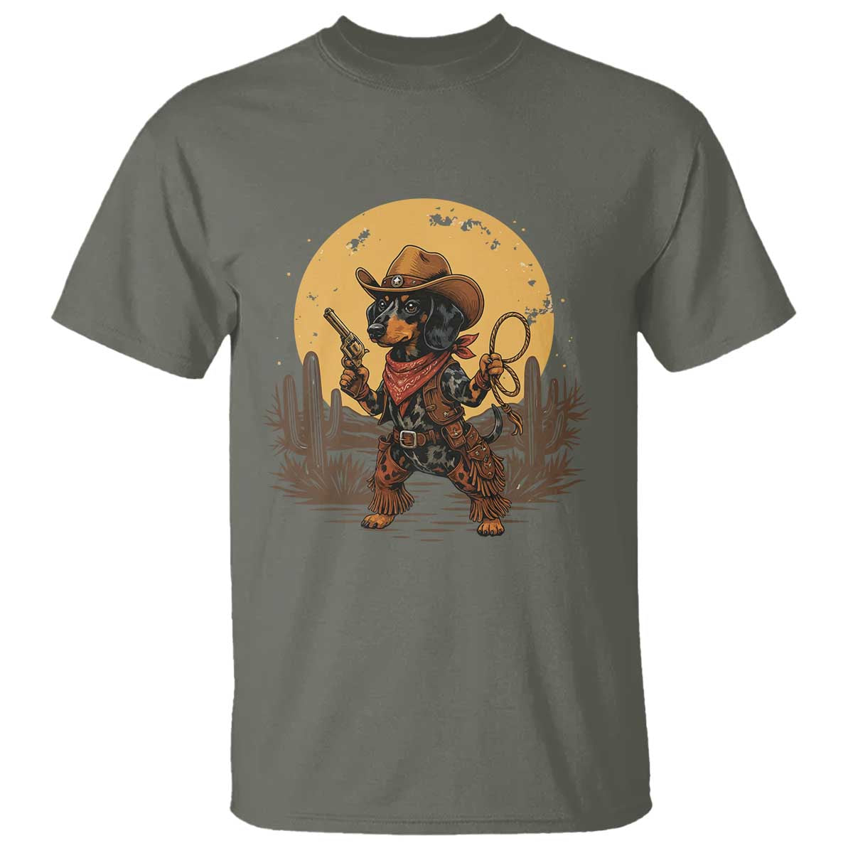Funny Dachshund Cowboy T Shirt Western Wiener Dog - Wonder Print Shop