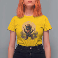 Funny Dachshund Cowboy T Shirt For Women Western Wiener Dog - Wonder Print Shop