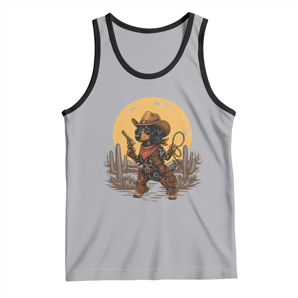 Funny Dachshund Cowboy Tank Top Western Wiener Dog - Wonder Print Shop
