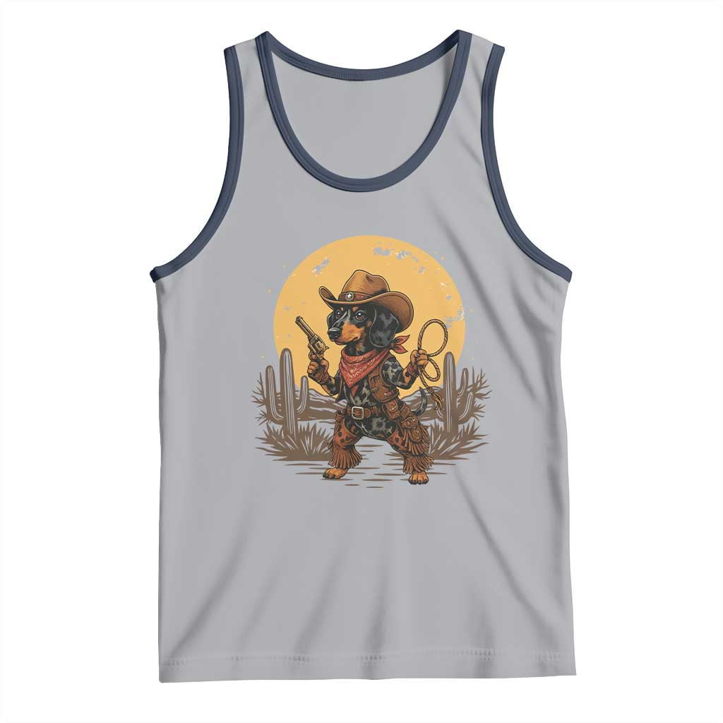 Funny Dachshund Cowboy Tank Top Western Wiener Dog - Wonder Print Shop