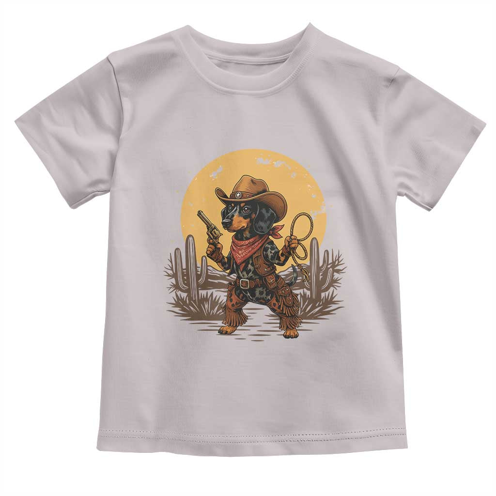 Funny Dachshund Cowboy Toddler T Shirt Western Wiener Dog - Wonder Print Shop