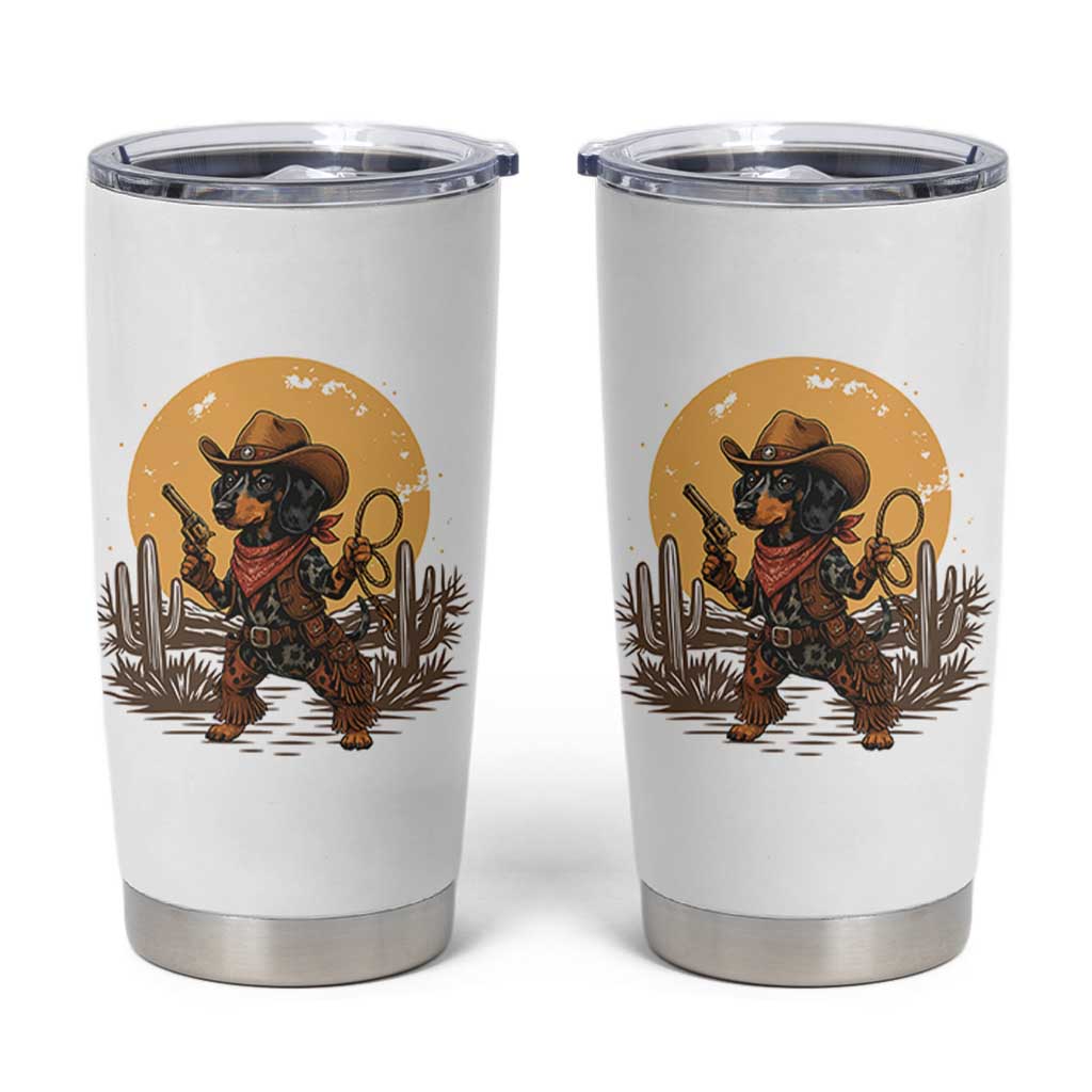 Funny Dachshund Cowboy Tumbler Cup Western Wiener Dog