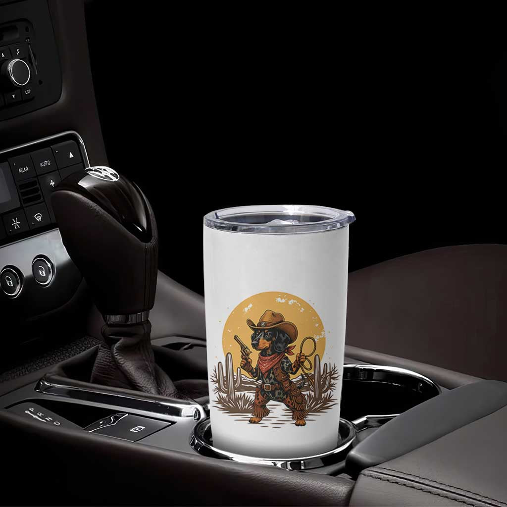 Funny Dachshund Cowboy Tumbler Cup Western Wiener Dog