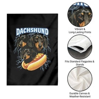Dog Meme Garden Flag Funny Dachshund Dog In A Hot Dog Costume - Wonder Print Shop