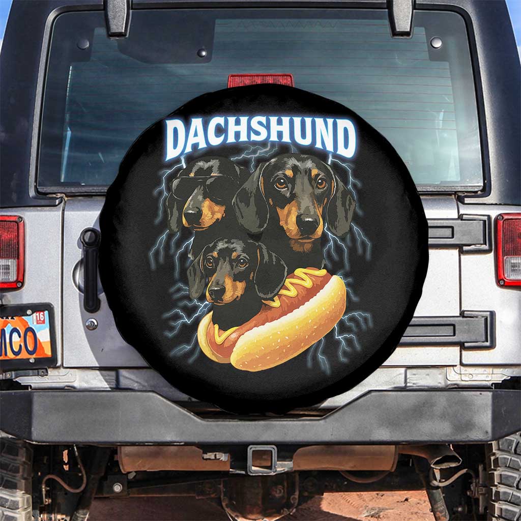 Dog Meme Spare Tire Cover Funny Dachshund Dog In A Hot Dog Costume - Wonder Print Shop