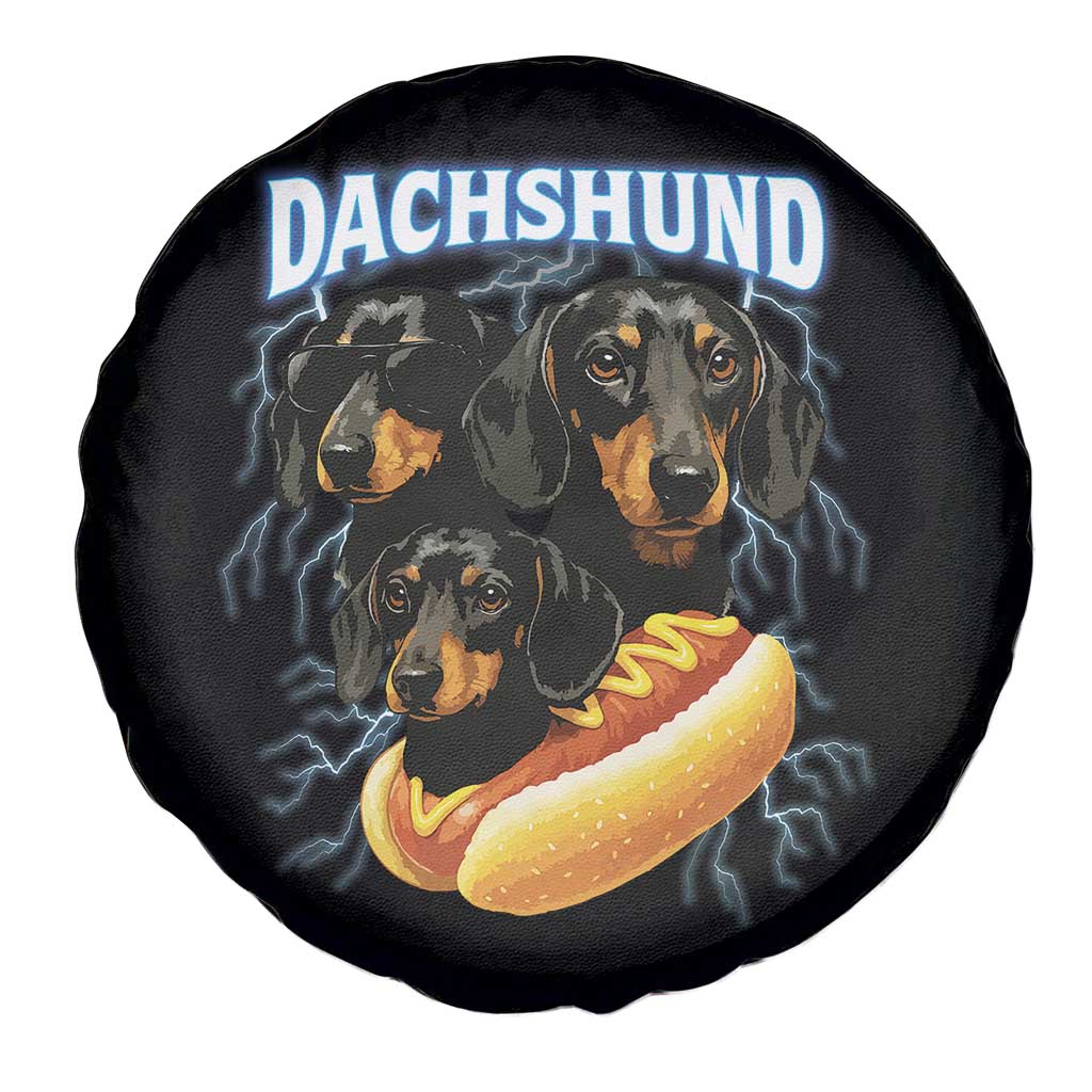 Dog Meme Spare Tire Cover Funny Dachshund Dog In A Hot Dog Costume - Wonder Print Shop