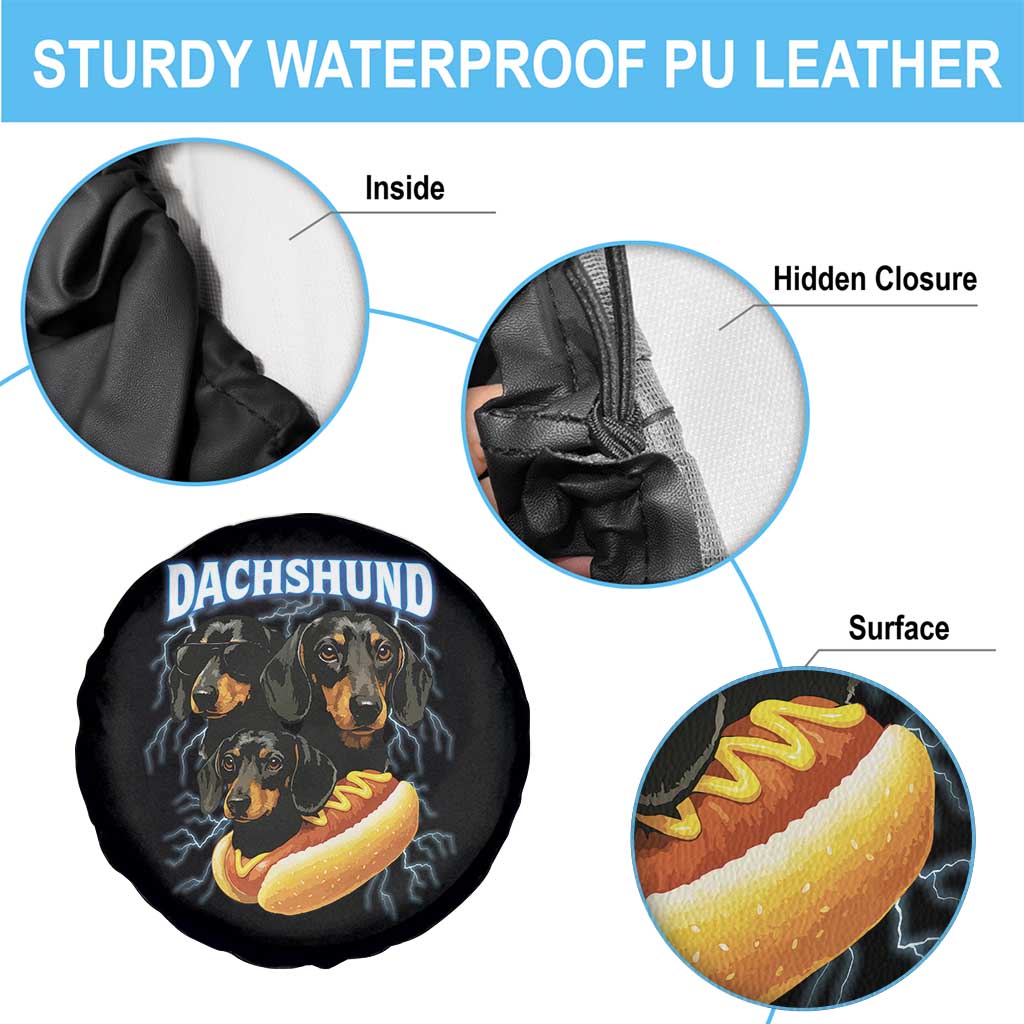 Dog Meme Spare Tire Cover Funny Dachshund Dog In A Hot Dog Costume - Wonder Print Shop