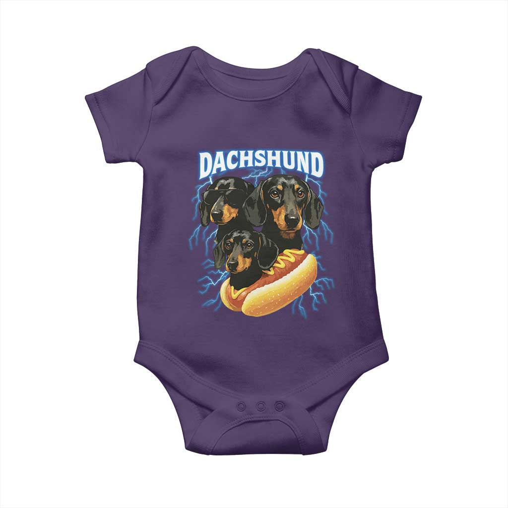 Dog Meme Baby Onesie Funny Dachshund Dog In A Hot Dog Costume - Wonder Print Shop
