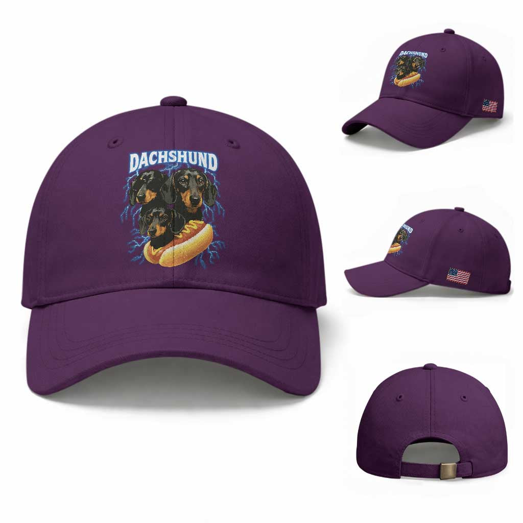 Dog Meme Baseball Cap Funny Dachshund Dog In A Hot Dog Costume