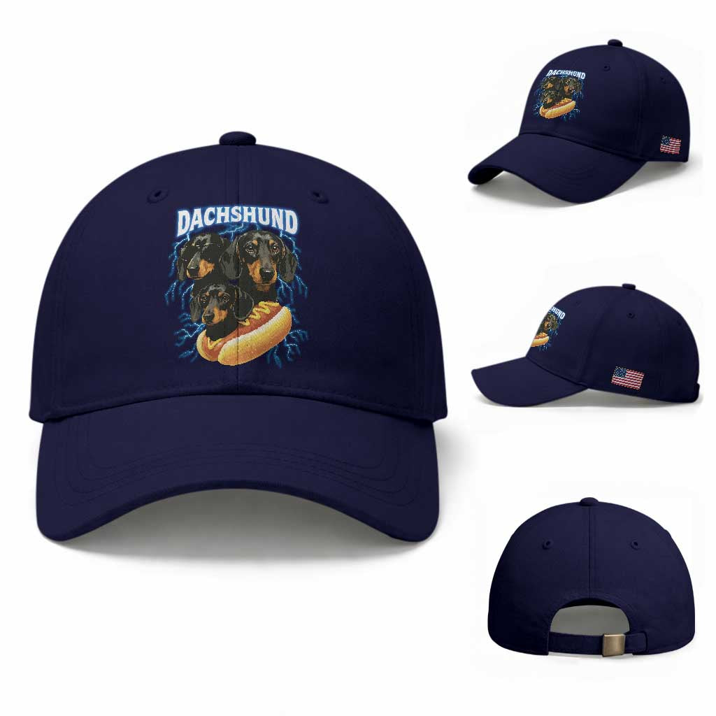 Dog Meme Baseball Cap Funny Dachshund Dog In A Hot Dog Costume