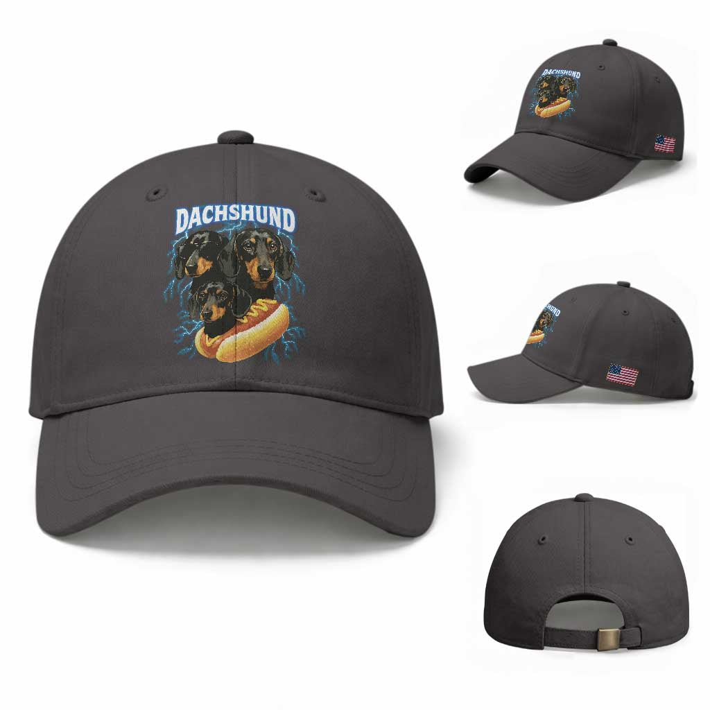 Dog Meme Baseball Cap Funny Dachshund Dog In A Hot Dog Costume