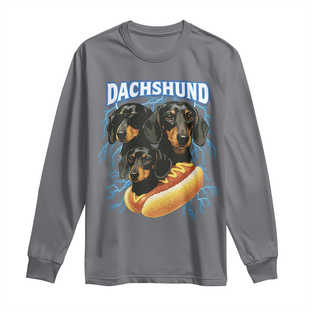 Dog Meme Long Sleeve Shirt Funny Dachshund Dog In A Hot Dog Costume - Wonder Print Shop