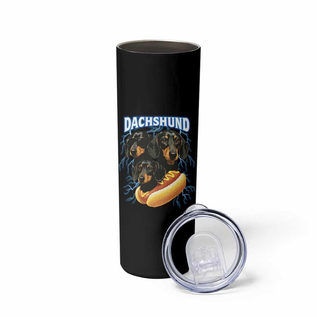 Dog Meme Skinny Tumbler Funny Dachshund Dog In A Hot Dog Costume