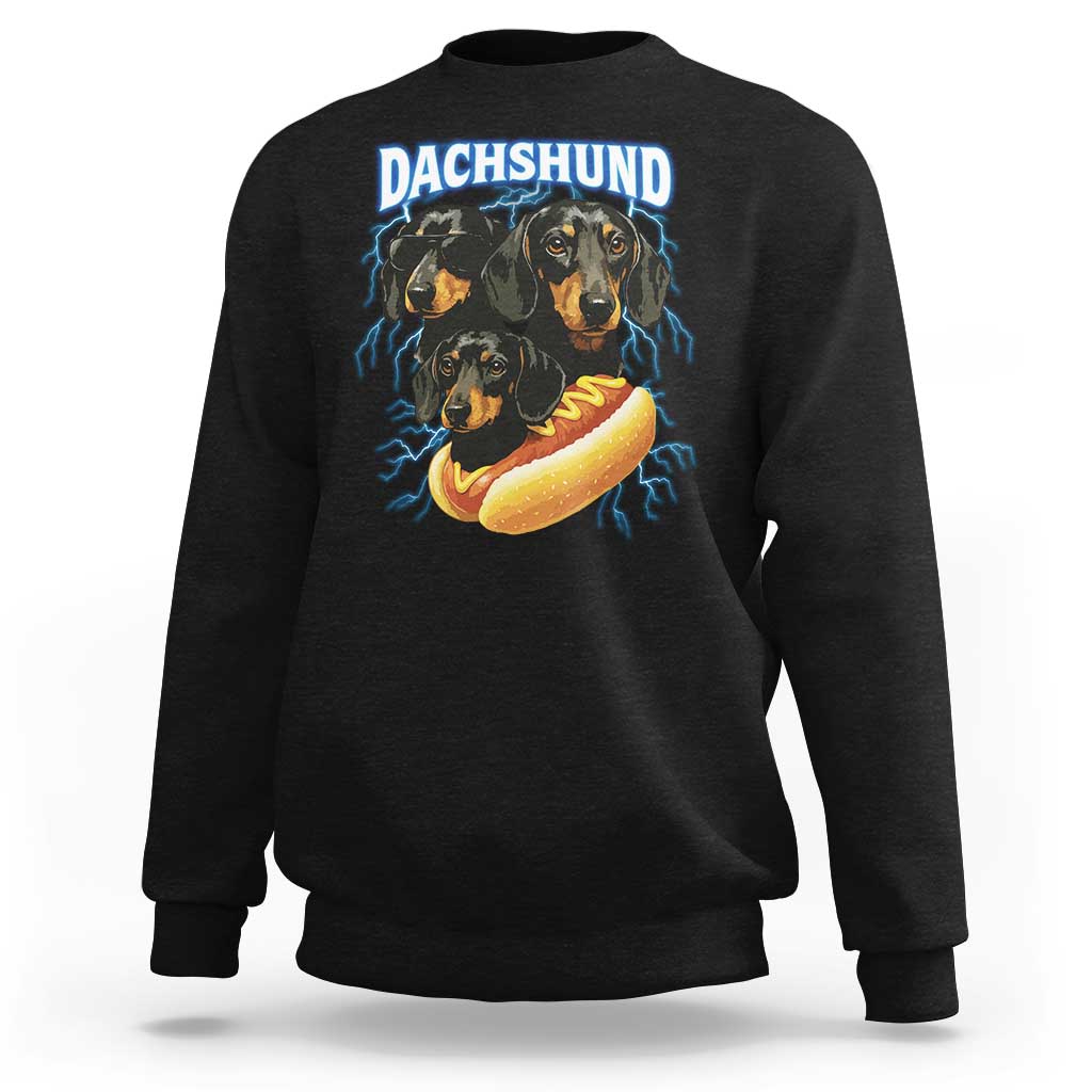 Dog Meme Sweatshirt Funny Dachshund Dog In A Hot Dog Costume - Wonder Print Shop