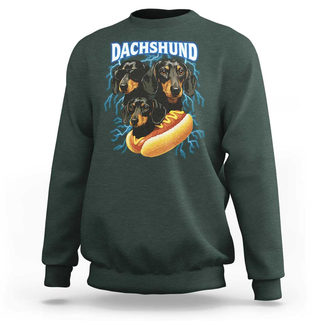 Dog Meme Sweatshirt Funny Dachshund Dog In A Hot Dog Costume - Wonder Print Shop