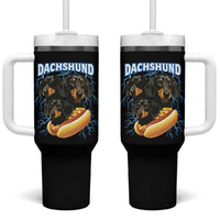 Dog Meme Tumbler With Handle Funny Dachshund Dog In A Hot Dog Costume