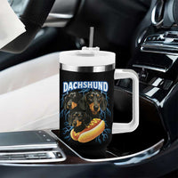 Dog Meme Tumbler With Handle Funny Dachshund Dog In A Hot Dog Costume