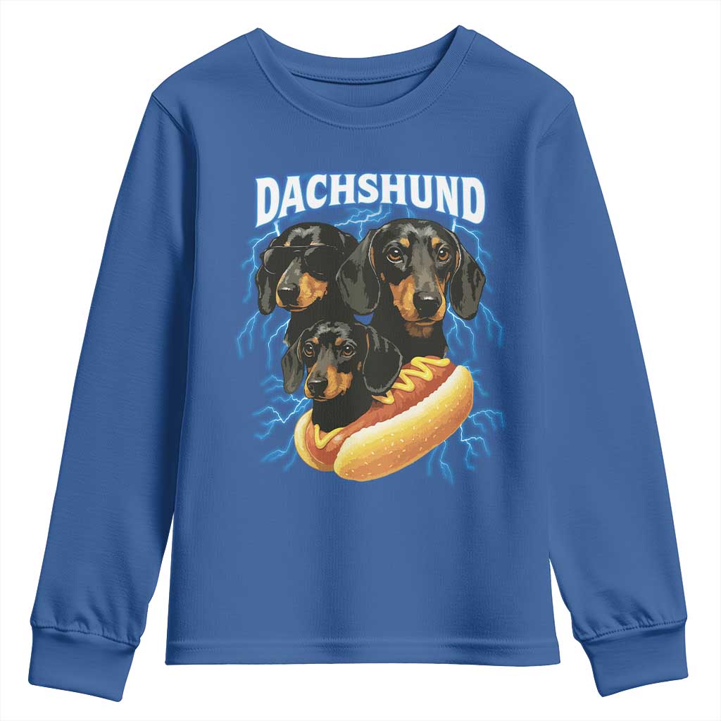 Dog Meme Youth Sweatshirt Funny Dachshund Dog In A Hot Dog Costume - Wonder Print Shop