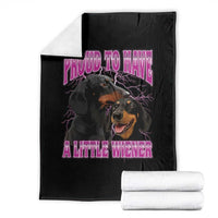 Funny Dachshund Dog Meme Throw Blanket Proud To Have A Little Wiener - Wonder Print Shop