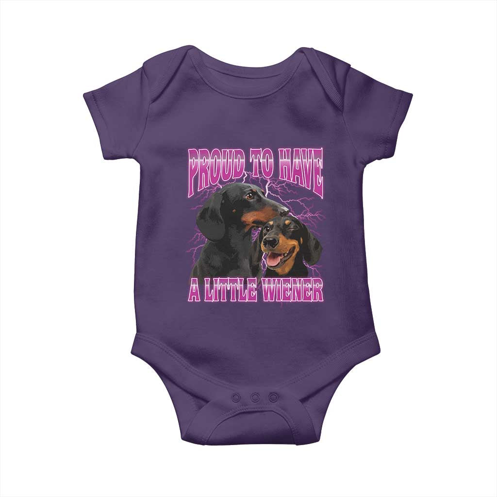 Funny Dachshund Dog Meme Baby Onesie Proud To Have A Little Wiener - Wonder Print Shop