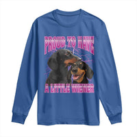 Funny Dachshund Dog Meme Long Sleeve Shirt Proud To Have A Little Wiener - Wonder Print Shop