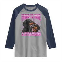 Funny Dachshund Dog Meme Raglan Shirt Proud To Have A Little Wiener - Wonder Print Shop